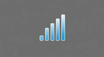 Poster - Illustration of a signal strength indicator with ascending bars on a gray background plain style