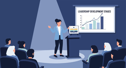 Poster - Leadership Presentation At Corporate Training For Employee Development