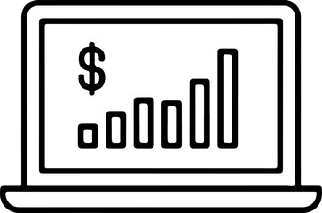 Poster - Laptop screen displaying a rising bar graph with a dollar sign indicating financial growth