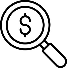 Poster - Magnifying glass over a dollar coin representing financial search and analysis