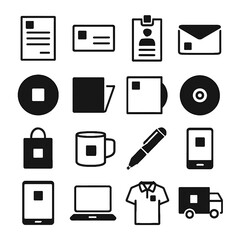 Poster - A collection of pictograms business, work, office and personal elements - outlined icon set, essential graphics for design projects, e-commerce icon pack