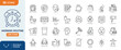 © Cetacons - Morning routine icon set. Editable stroke. Vector illustration