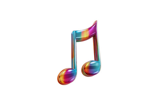A Single Colorful Iridescent Musical Note Is Featured Against A Transparent Background Ready To Isolate Transparent Background