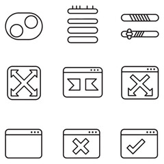 Fototapete - A collection of modern minimalist interface icons for application user interface design