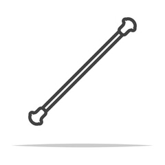 Wall Mural - twirling baton stick outline icon transparent vector isolated