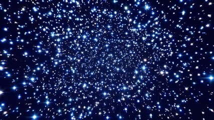 Sticker - 4K night sky background filled shimmering white stars twinkling realistically against deep blue atmosphere capturing serene magic peaceful galaxy subtle