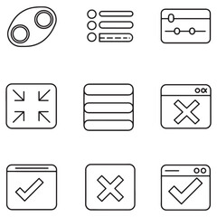 Aufkleber - Collection of modern minimalistic ui ux design elements and interface icons in outline style