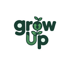 Poster - Grow up vector logo design plant growth concept art