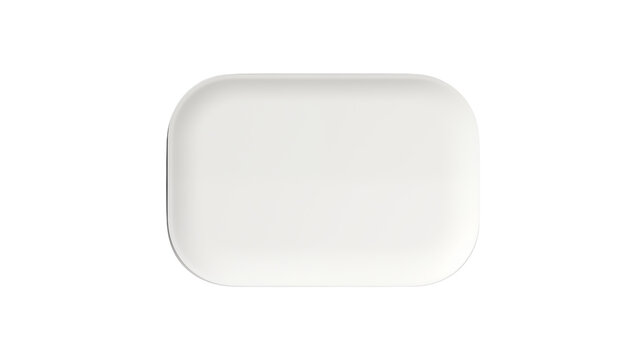 Clean modern white rounded rectangle object isolated for design projects and branding isolated on white or transparent png.