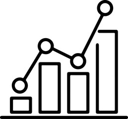 Poster - Simple line graph with rising trend over bar chart representing business growth and data analysis