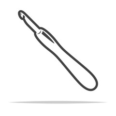 Wall Mural - crochet hook outline icon transparent vector isolated