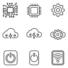 Aufkleber - Set of modern technology and computing icons representing cloud computing and internet concepts