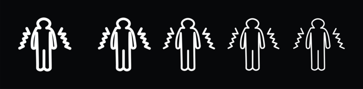 Trembling icon.  Line graphics illustration symbol