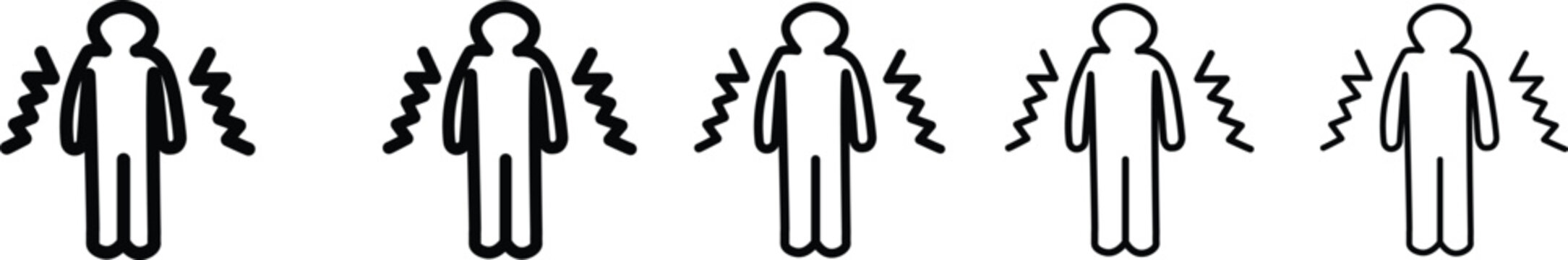 Trembling icon.  Line graphics illustration symbol