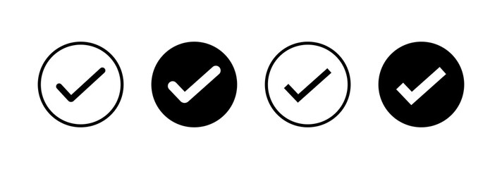 Aufkleber - A collection of black check mark icons with a transparent background