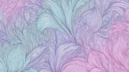 Poster - Intricate abstract design with flowing lines and pastel shades.