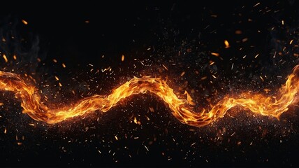 Aufkleber - A dynamic display of swirling orange and yellow flames against a dark background, creating an intense and captivating visual effect.