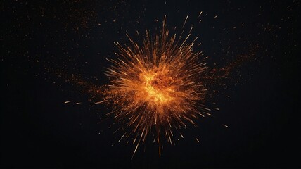 Aufkleber - An explosive burst of orange sparks igniting against a dark background, creating a dramatic and captivating visual effect.