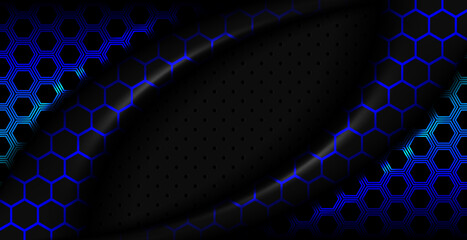 Poster - abstract geometric black design hexagon pattern style background