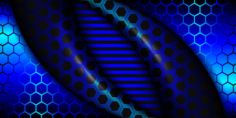 Poster - abstract geometric black design hexagon pattern style background