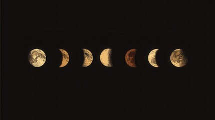 Poster - Phases of the moon, illustrated.