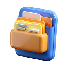 Poster - 3d rendered office file organizer with colorful dividers perfect for productivity and organization themed graphic projects for commercial use