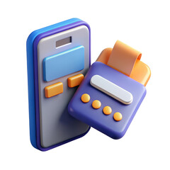Aufkleber - 3d rendered mobile payment concept with credit card reader illustrating contactless transactions for modern financial technology and ecommerce