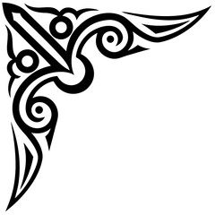 Poster - Bold tribal ornamental corner flourish adds dynamic flair to designs, enhancing visual appeal and cultural richness.