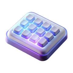 Aufkleber - Isolated 3d render of an interactive multi button control pad with neon illumination on a background