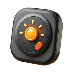 Poster - Modern dimmer switch 3d render with orange accents for smart home automation system on background