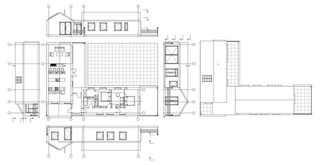 Aufkleber - house architectural project sketch 3d illustration	
