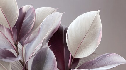 Poster - Close-up view of delicate, toned leaves.