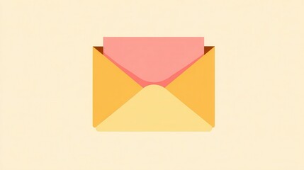 Poster - Colorful envelope with a pink note inside.