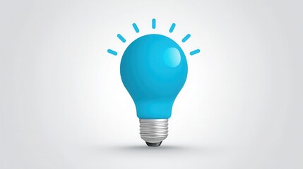 Poster - Vibrant blue lightbulb graphic design.