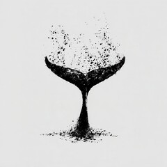 Poster - Whale tail design with splattered ink effect.