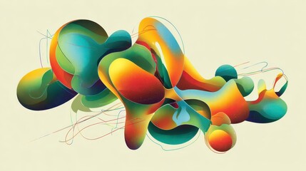 Aufkleber - Abstract design with flowing, organic shapes.