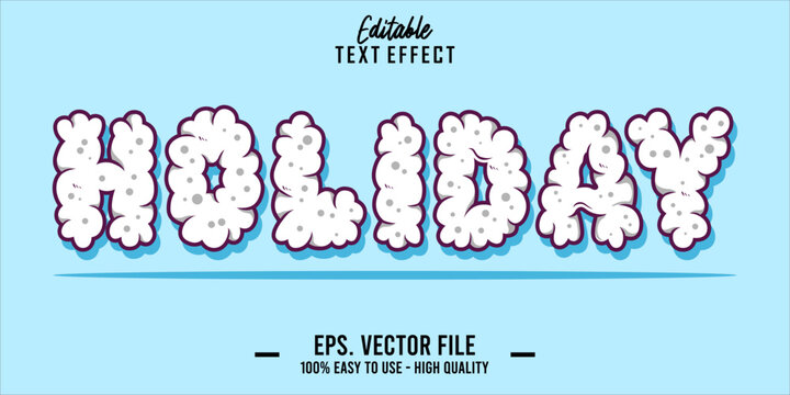 Editable text style effect, holiday text in cool vector style 