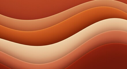 Poster - Abstract flowing warm toned shapes create a visually appealing and smooth gradient effect