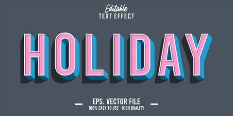 Poster - Editable text style effect, holiday text in cool vector style 