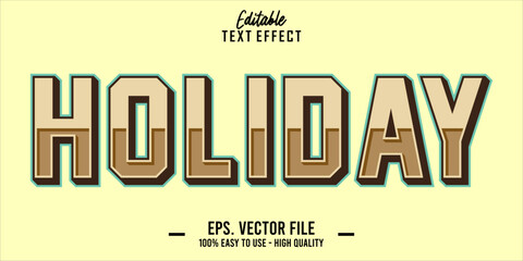 Poster - Editable text style effect, holiday text in cool vector style 