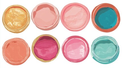 Poster - Colorful circular paint strokes in a variety of tones.