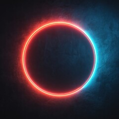 Poster - Neon circle on a dark wall