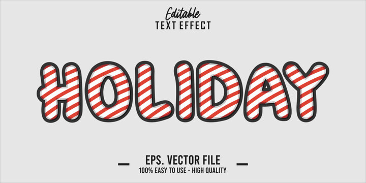 Editable text style effect, holiday text in cool vector style 