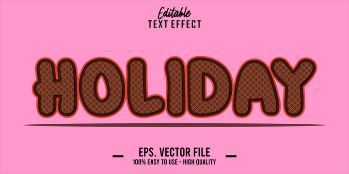 Editable text style effect, holiday text in cool vector style 