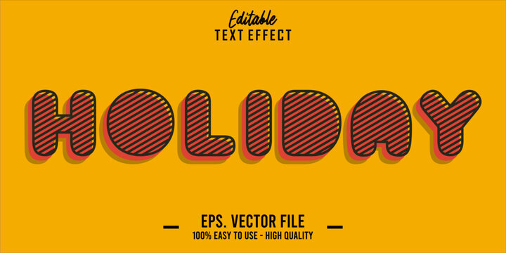 Editable text style effect, holiday text in cool vector style 