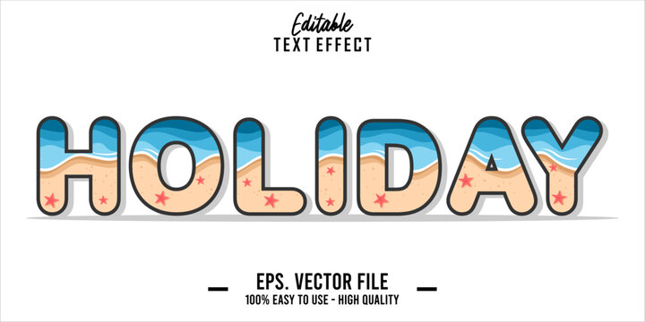 Editable text style effect, holiday text in cool vector style 