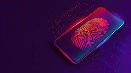 Poster - Digital identity verification screen with biometric scanning process