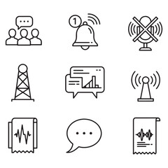Poster - Minimalist communication and technology icons set perfect for design projects and websites