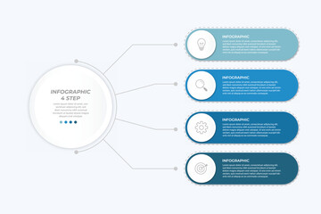 Poster - Vector infographic label design with circle infographic template design and 4-5-6 options or steps. Can be used for process diagram, presentations, workflow layout, banner, flow chart, info graph