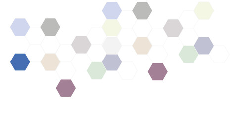 Poster - Abstract white and colorful hexagon background , 3D concept for business and banner ,technology ,tech, medical science 